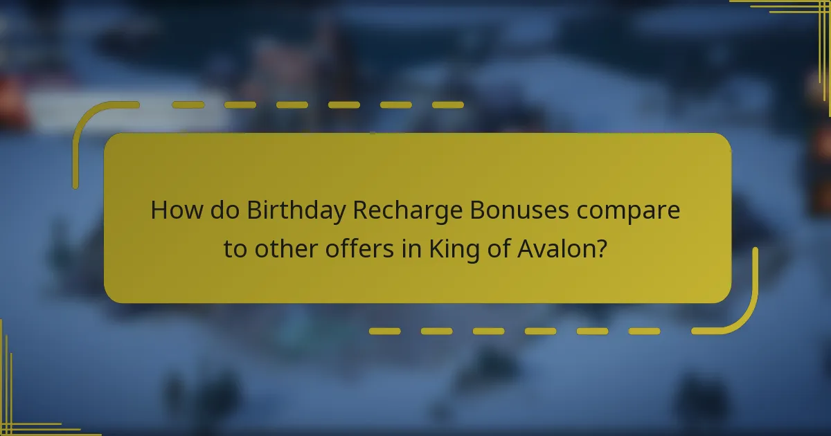 How do Birthday Recharge Bonuses compare to other offers in King of Avalon?