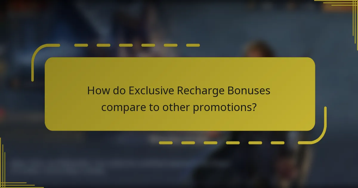 How do Exclusive Recharge Bonuses compare to other promotions?