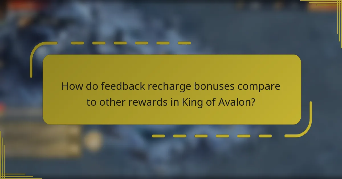 How do feedback recharge bonuses compare to other rewards in King of Avalon?