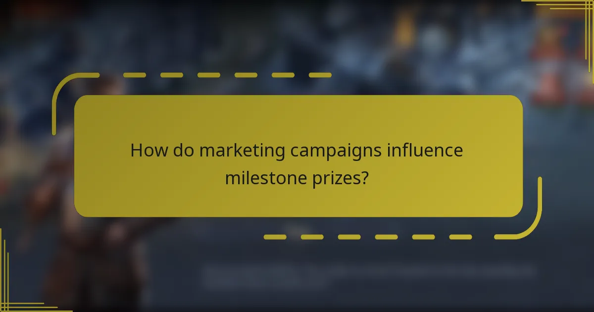 How do marketing campaigns influence milestone prizes?