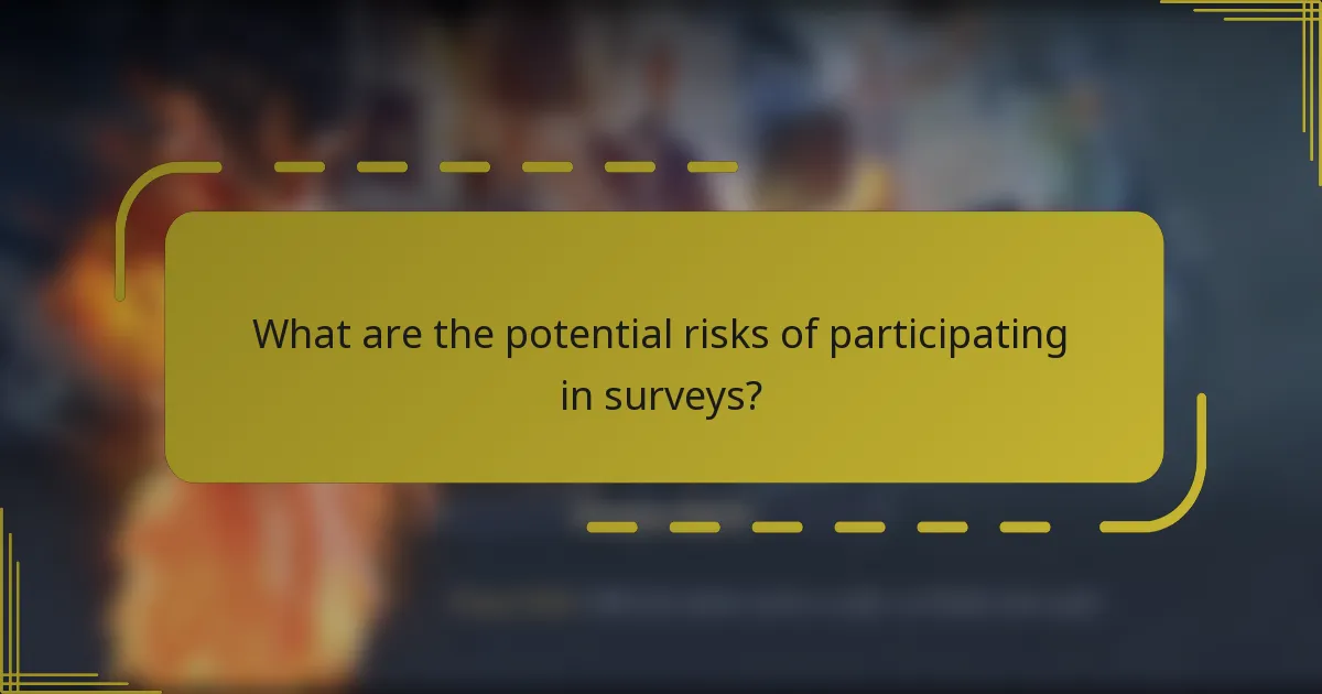 What are the potential risks of participating in surveys?